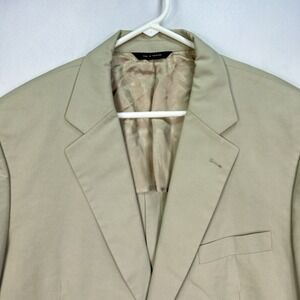 Brooks Brothers Brookscool Poplin Blazer Sport Coat Mens 44R‎ Tan Brown Coolmax